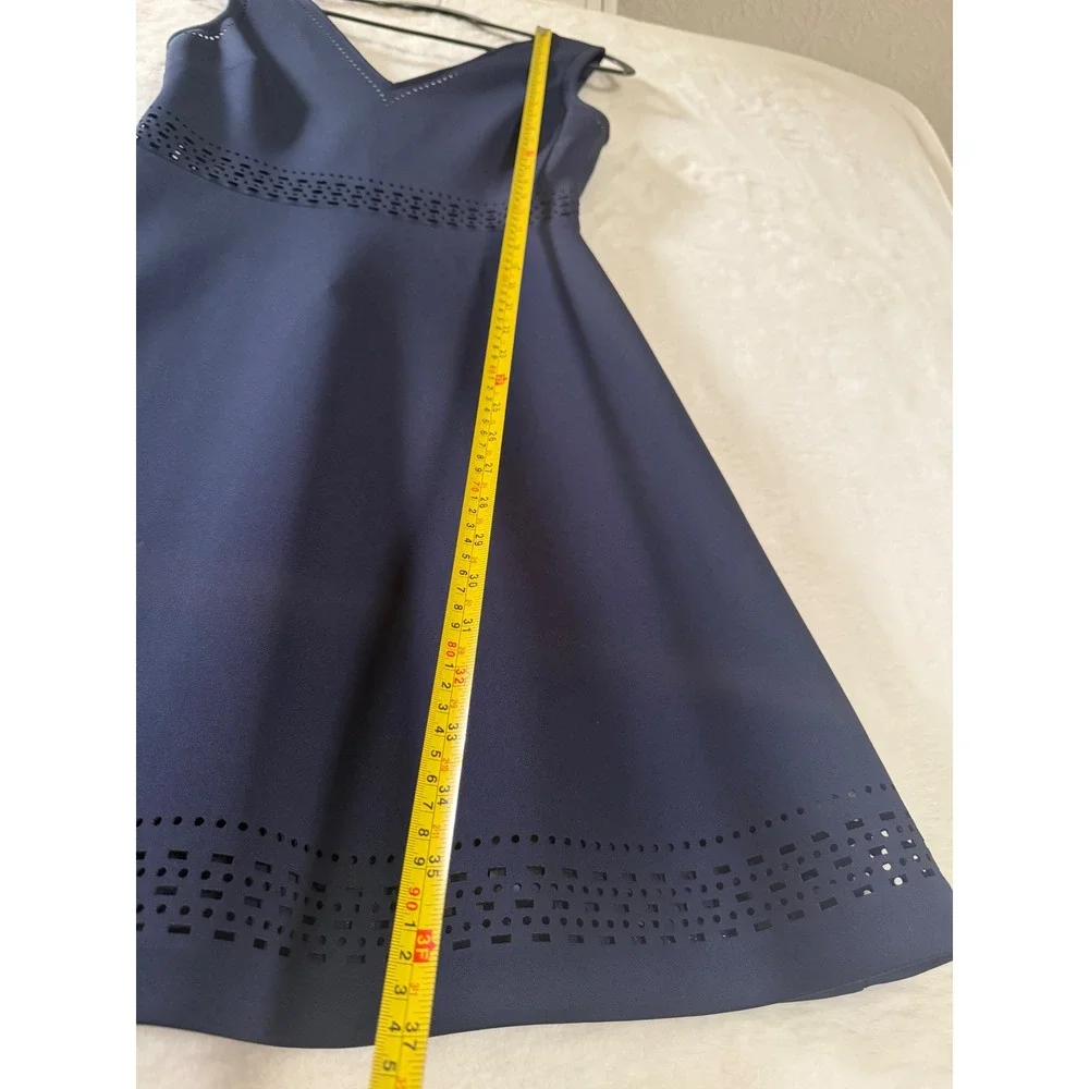 Guess‎ Navy Blue Laser Cut Perforated Scuba Dress GDHVC7050 NVY